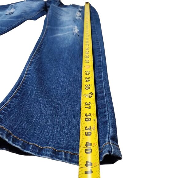 Lucky and Blessed Jeans Size 10 Blue Distressed Straight Leg - Picture 6 of 16